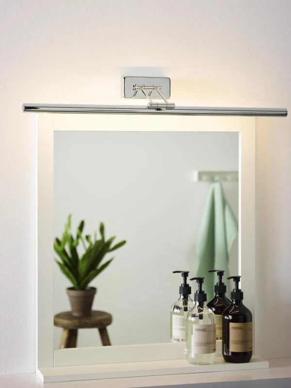 Lucide GAVIN - Miroir lumineux Salle de bains - LED - 1x12W 3000K - IP21 - Chrome - ambiance 1